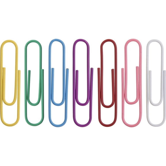 Business Source Vinyl-coated Gem Clips - Giant - for Paper - Rust Resistant - 250 / Box - Assorted | Bundle of 2 Boxes