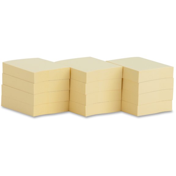 Business Source Yellow Repositionable Adhesive Notes - 1.88" x 1.38" - Rectangle - Yellow - Repositionable, Solvent-free Adhesive - 12 / Pack | Bundle of 5