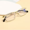 thumbnail image 1 of Business Spring Hinges Rectangle Gold Reading Glasses 1.50 for Men Anti-blue Light Presbyopic Glasses Metal Readers +1.50, 1 of 5