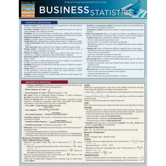 Pre-Owned Business Statistics (Quick Study Business) Paperback