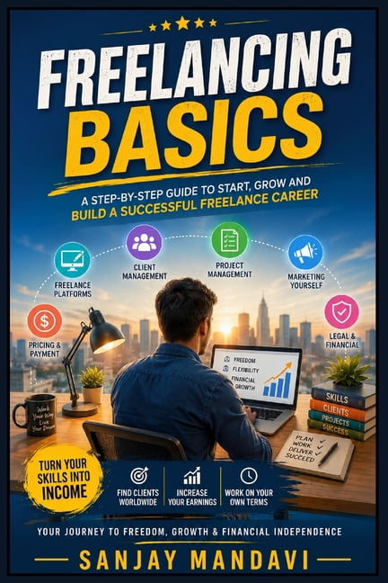 Business Study Books by Sanjay Mandavi Freelancing Basics: A Step by Step Guide to Start, Grow & Build A Successful Freelance Career, Book 50, (Paperback)