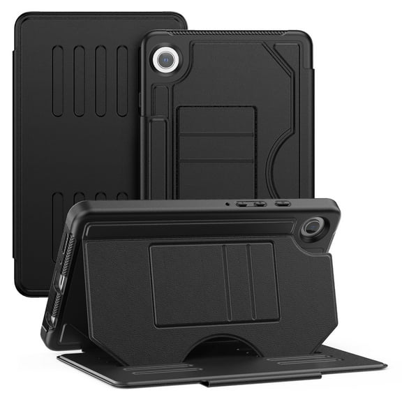 Business-Style Case for Samsung Galaxy Tab A9 (SM-X110) Tablet 8.7" (2023), Heavy-Duty Case with Magnetic Stand /Card Slots /Auto Sleep Wake Function, PU Leather Protective Classic Folio Cover, Black