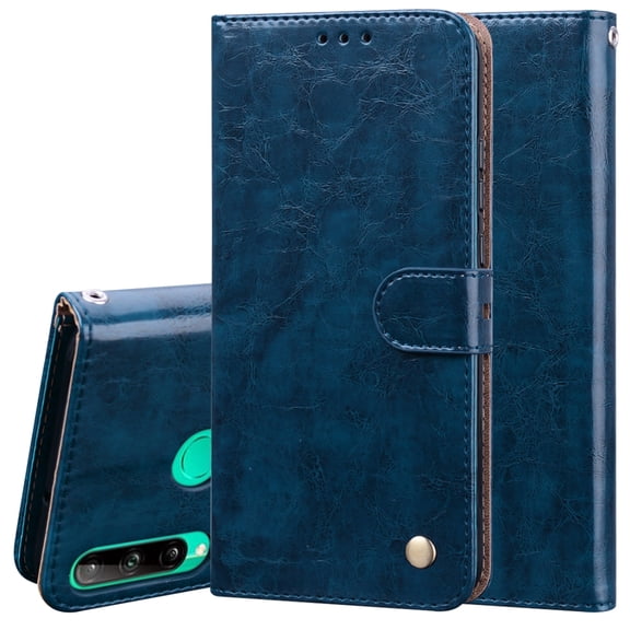 Business Style Oil Wax Texture Horizontal Flip Leather Case with Holder & Card Slots & Wallet