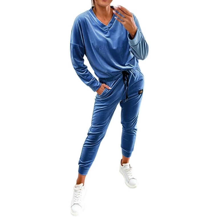 Business Suit Girls Womens 2 Piece Outfit Round Neck Sweatshirt