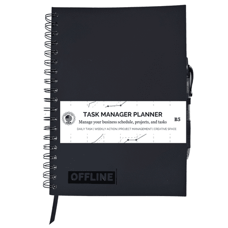 Business Task Manager - Spiral Notebook - Planner for Daily, Weekly, Work Tasks and Projects - B5