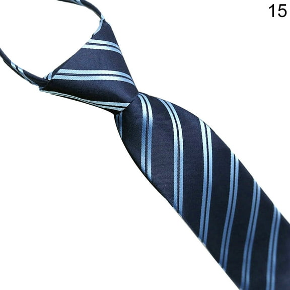 Business Tie Striped Zipper Men Plaid All Match Neck Tie for Wedding