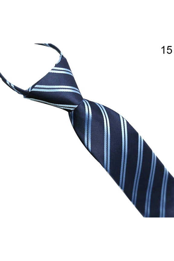 Business Tie Striped Zipper Men Plaid All Match Neck Tie for Wedding