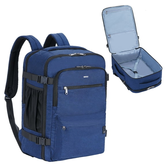 Business Travel Backpack Fits 17 Inch Laptop for Personal Item Bag 18x14x8 Clamshell Opening Carry on Laptop Backpack for Men with Wet Pocket, Blue