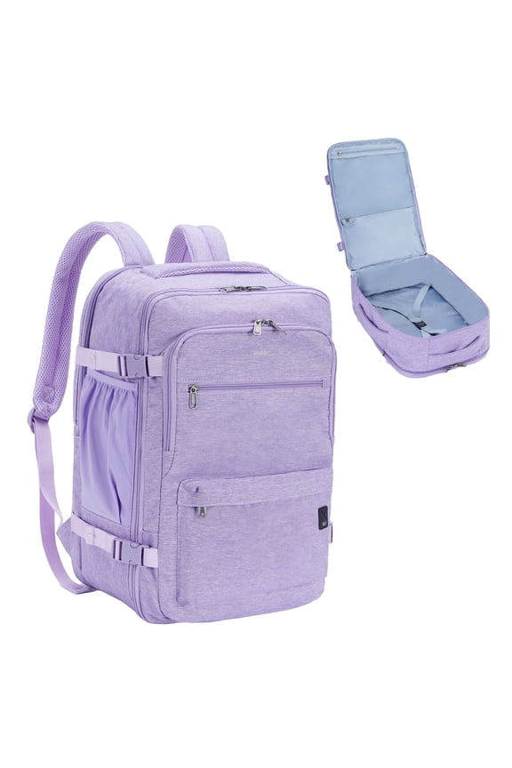 Business Travel Backpack Fits 17 Inch Laptop for Personal Item Bag 18x14x8 Clamshell Opening Carry on Laptop Backpack for Men with Wet Pocket, Purple