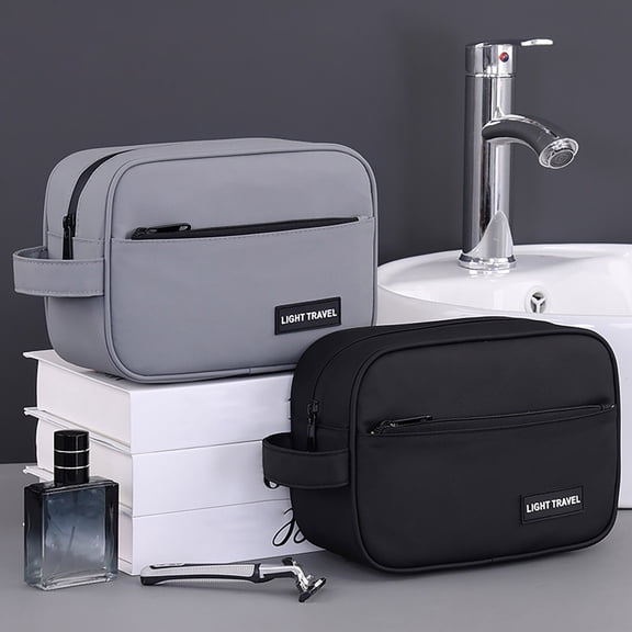 Business Travel Men’s Grooming Bag • Portable Toiletry Organizer • Large Capacity Cosmetic Storage Case • Hanging Hook Design • Water-Resistant, Sleek, Masculine Style