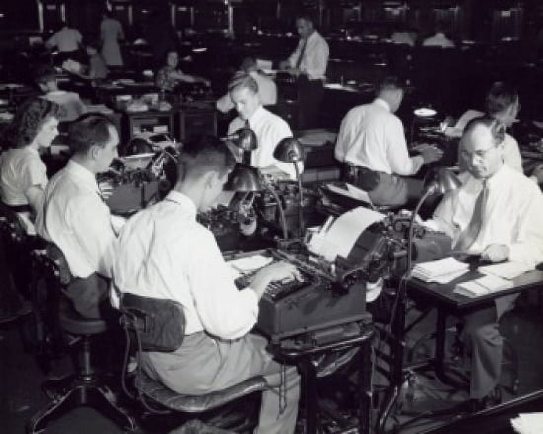 Business executives working in an office Canvas Art - (18 x 24)