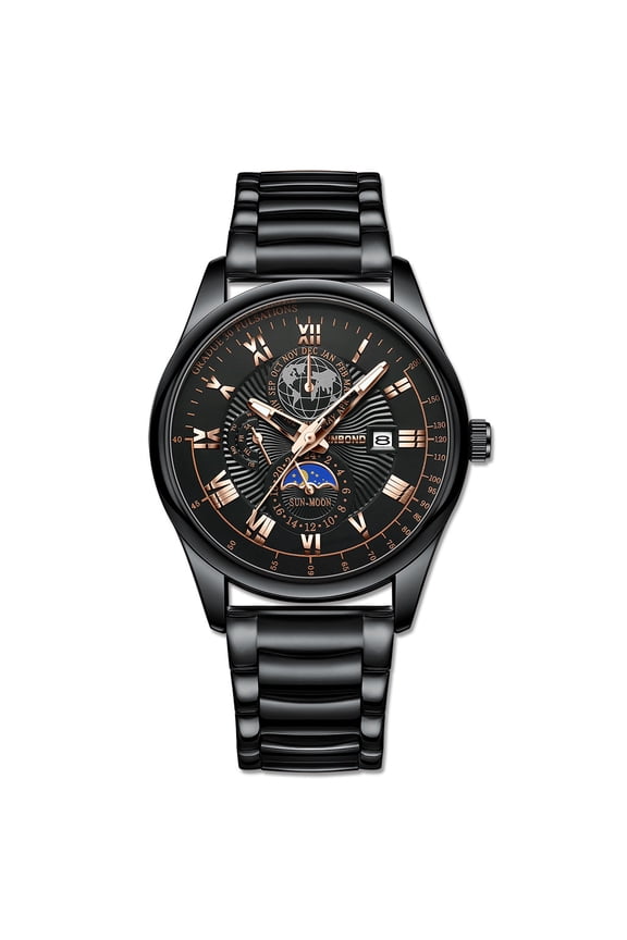Business watch. Men's quartz wristwatch. Waterproof, with luminous function and calendar. Renowned men's watch