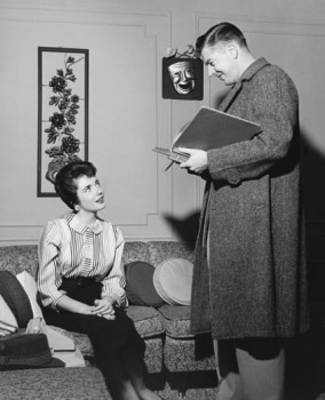 Businessman and a businesswoman talking to each other Canvas Art - (18 x 24)
