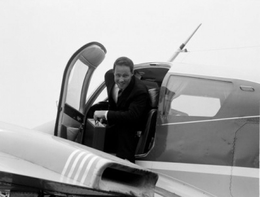 Businessman boarding private plane Canvas Art - (24 x 36)