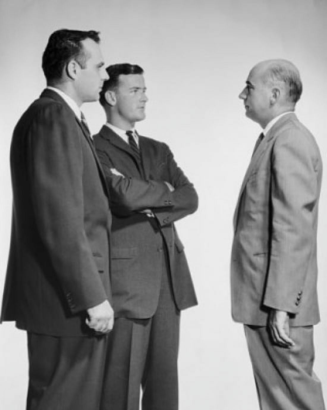 Businessman confronting two other businessmen Canvas Art - (18 x 24)