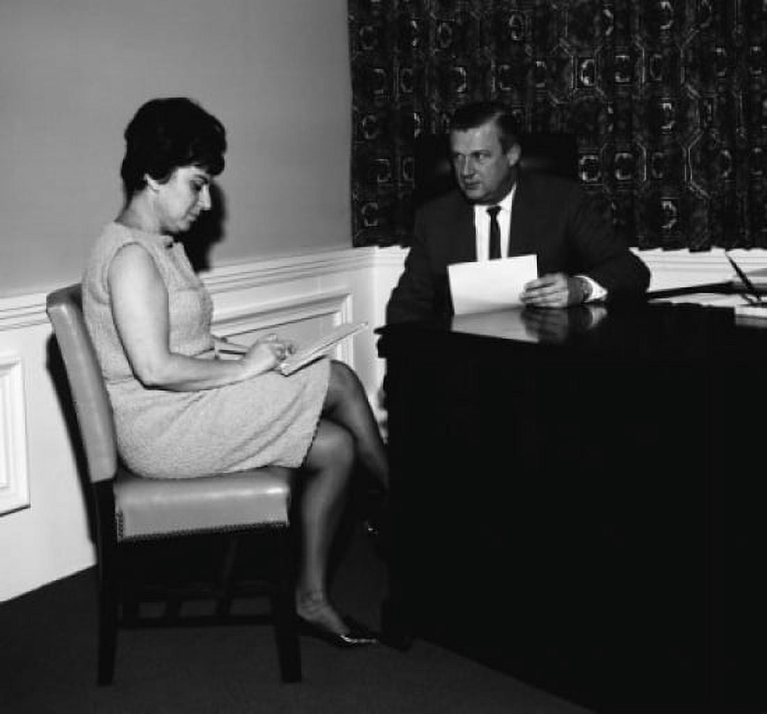 Businessman dictating secretary document Canvas Art - (24 x 36)