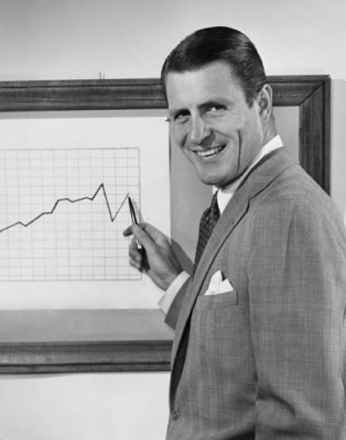 Businessman giving a presentation and smiling Canvas Art - (24 x 36)