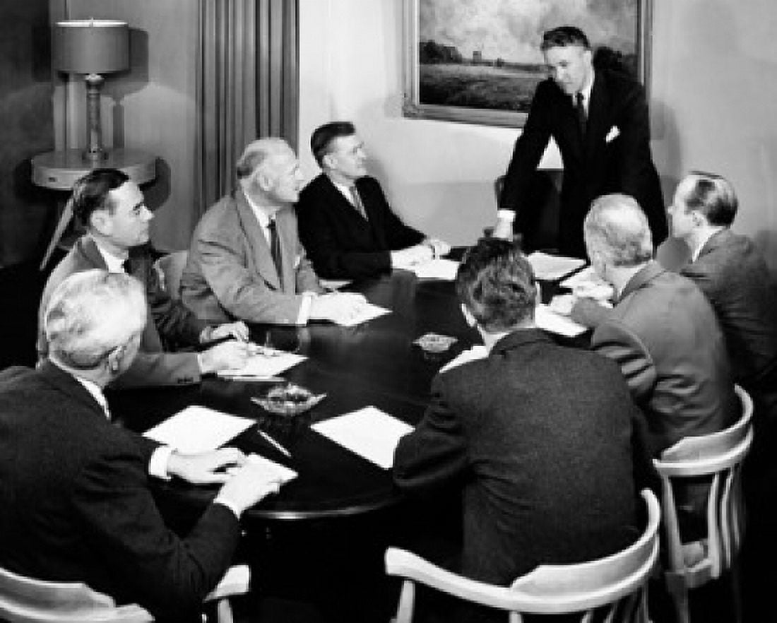 Businessman giving a presentation in a meeting Canvas Art - (18 x 24)