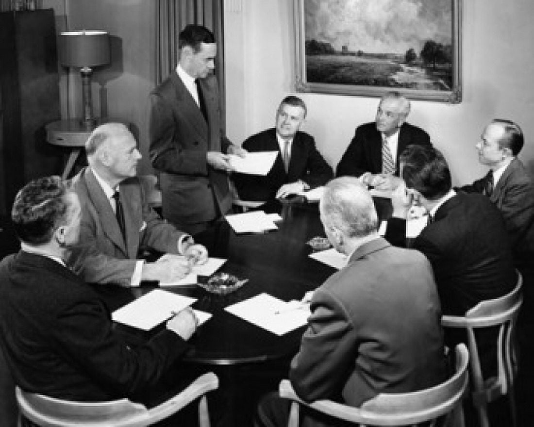 Businessman giving a presentation in a meeting Canvas Art - (18 x 24)
