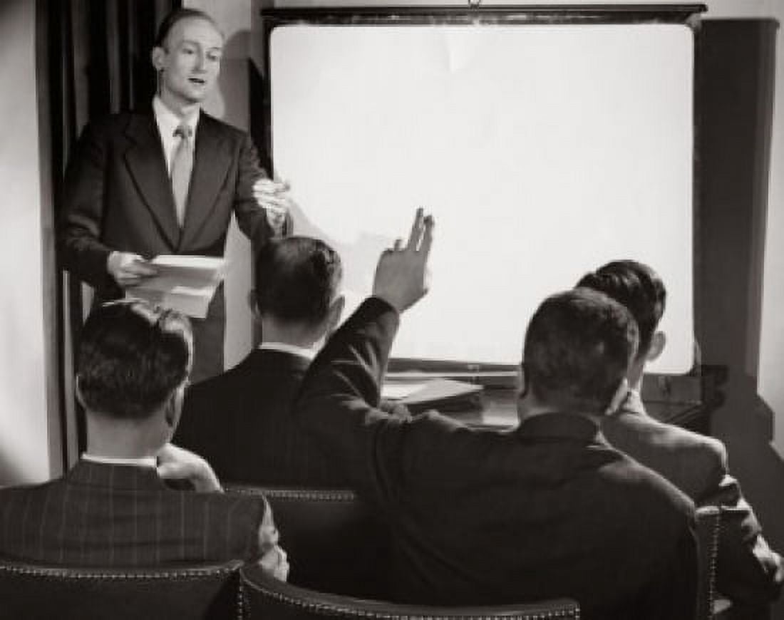 Businessman giving a presentation in a seminar Canvas Art - (18 x 24)