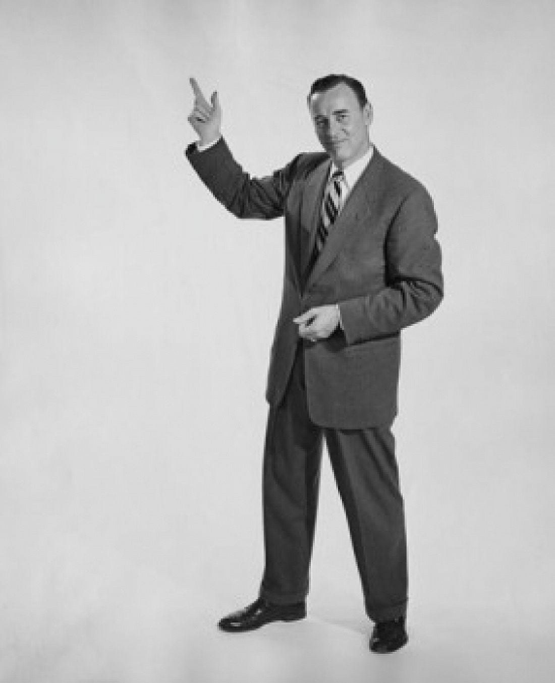 Businessman pointing upwards Canvas Art - (18 x 24)