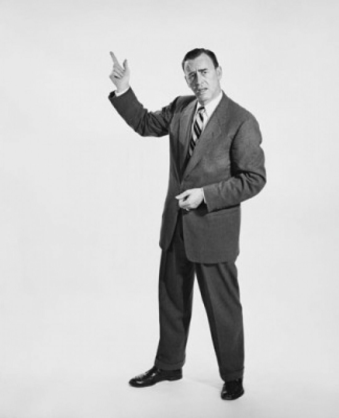 Businessman pointing upwards Canvas Art - (18 x 24)