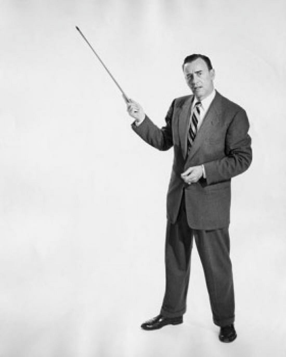 Businessman pointing upwards with pointer stick Canvas Art - (24 x 36)
