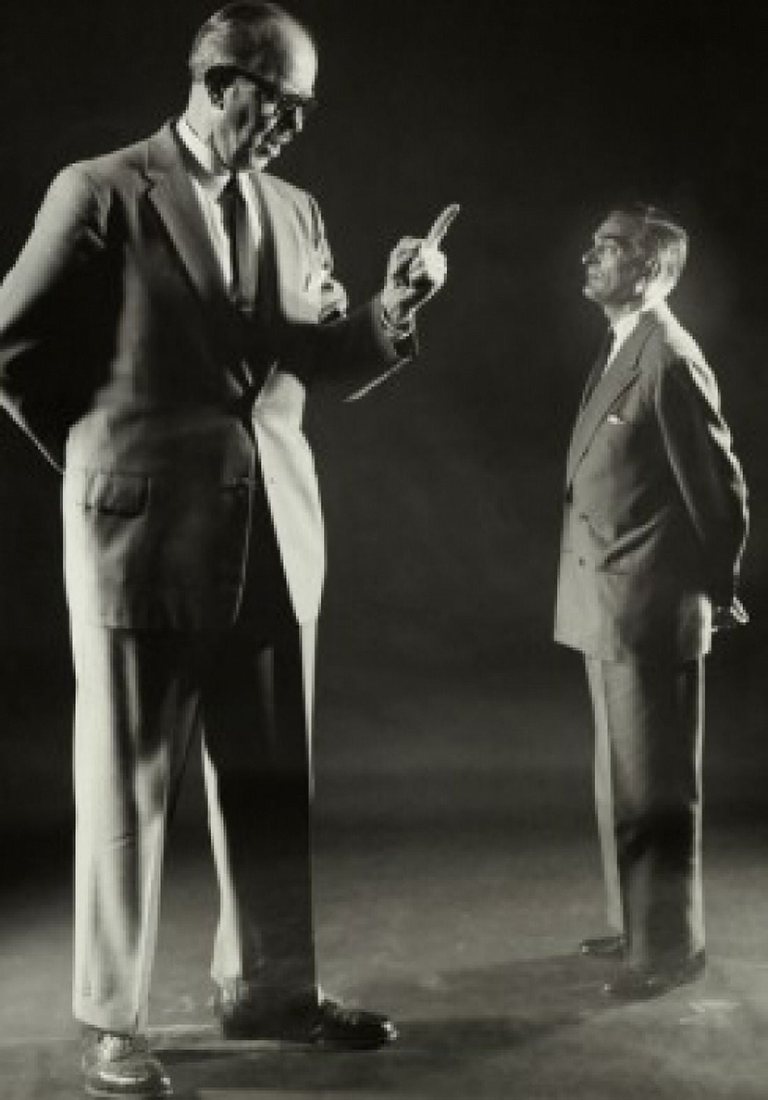 Businessman scolding another businessman Canvas Art - (18 x 24)
