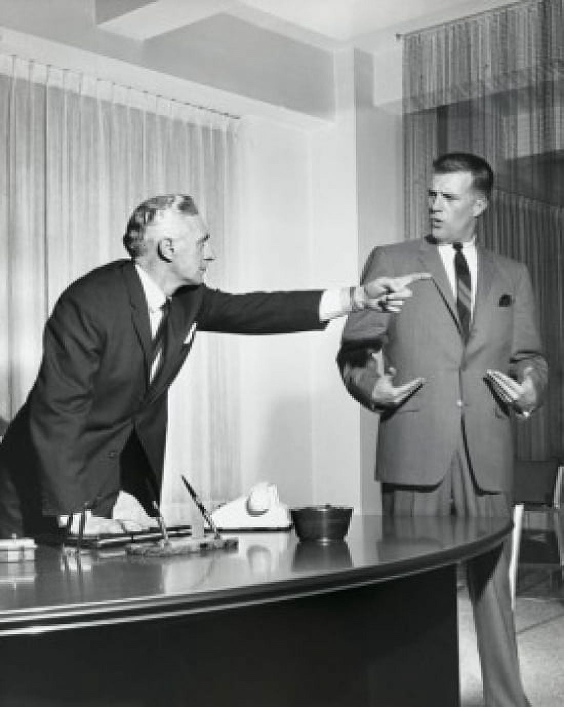 Businessman scolding another businessman Canvas Art - (24 x 36)
