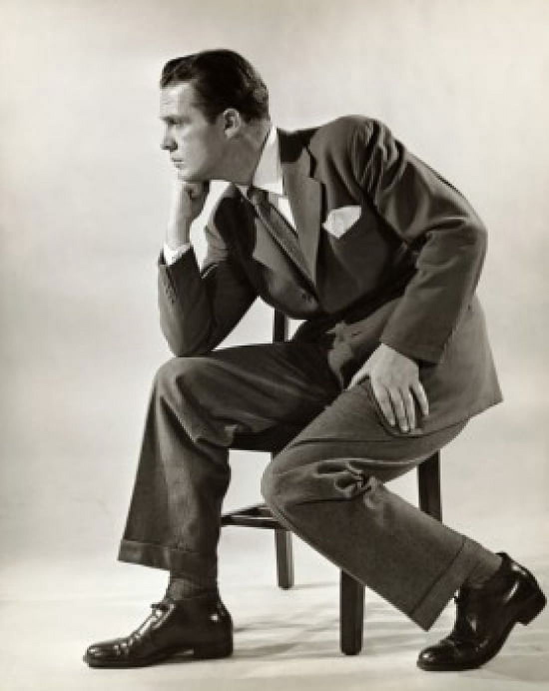 Businessman sitting on a chair thinking Canvas Art - (18 x 24)