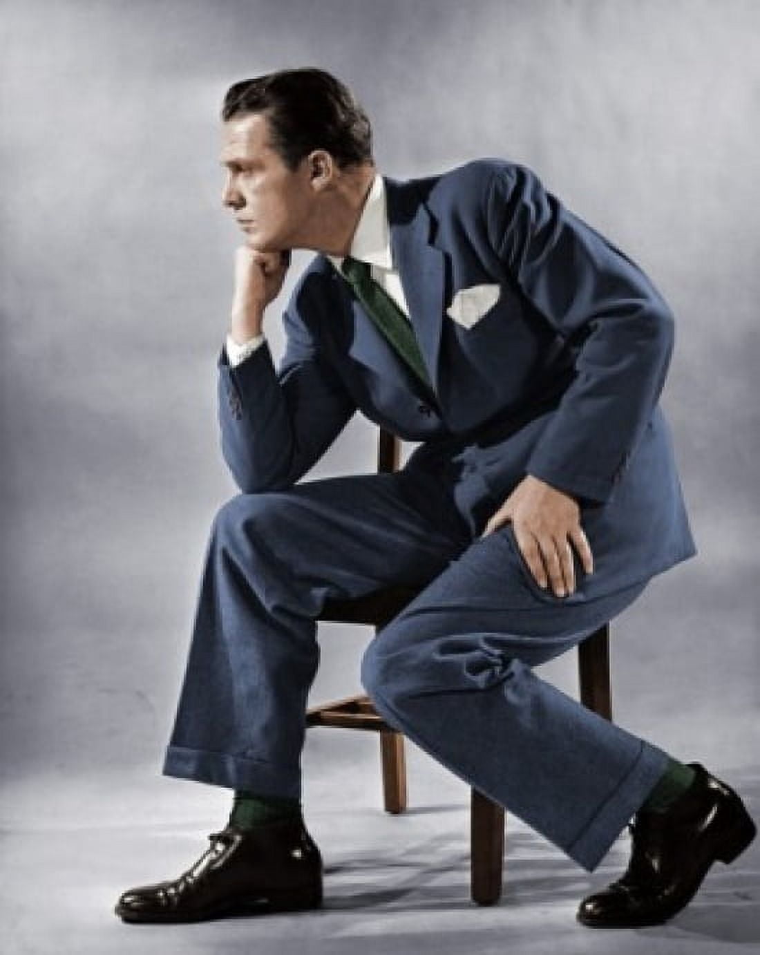 Businessman sitting on a chair thinking Canvas Art - (24 x 36)