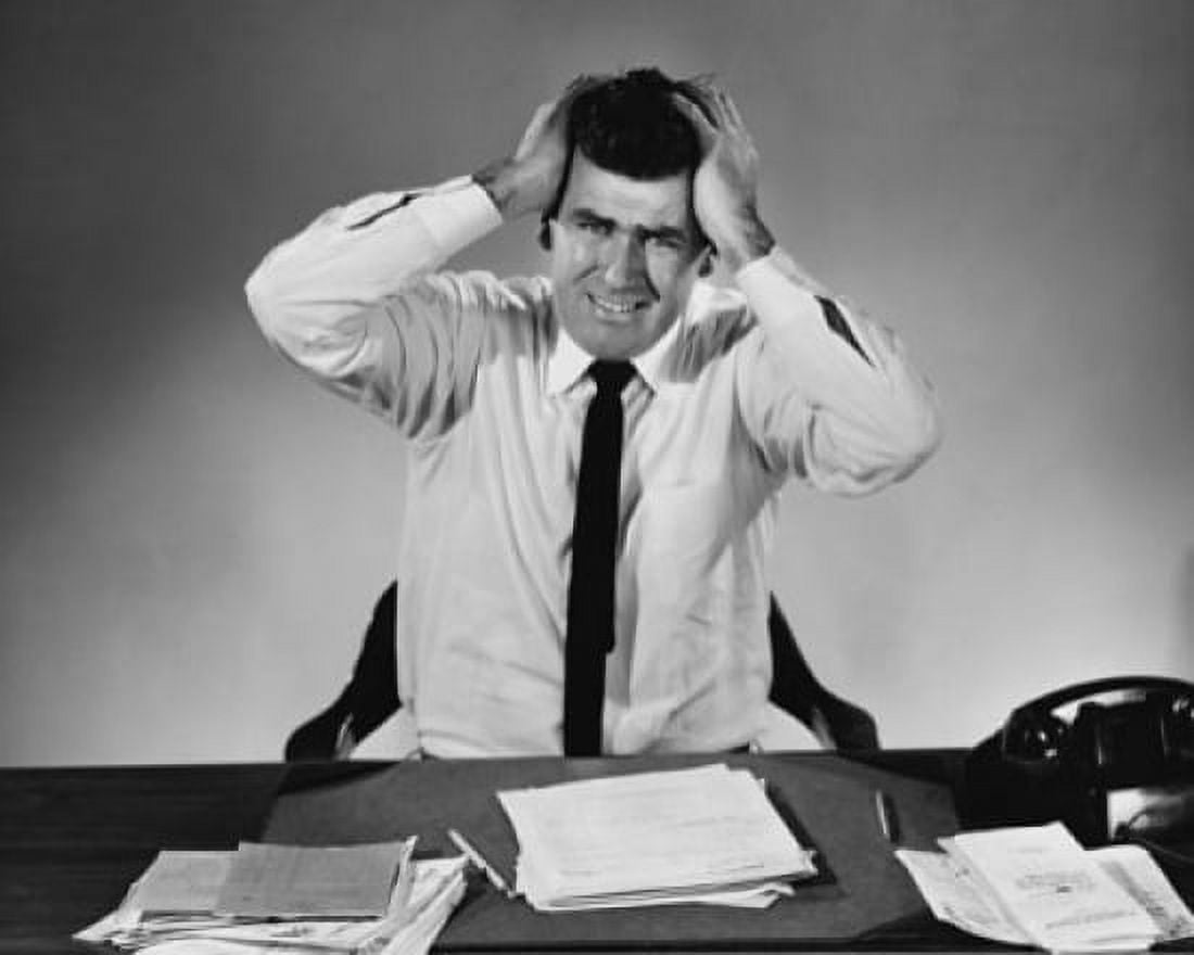 Businessman suffering from a headache Canvas Art - (24 x 36)