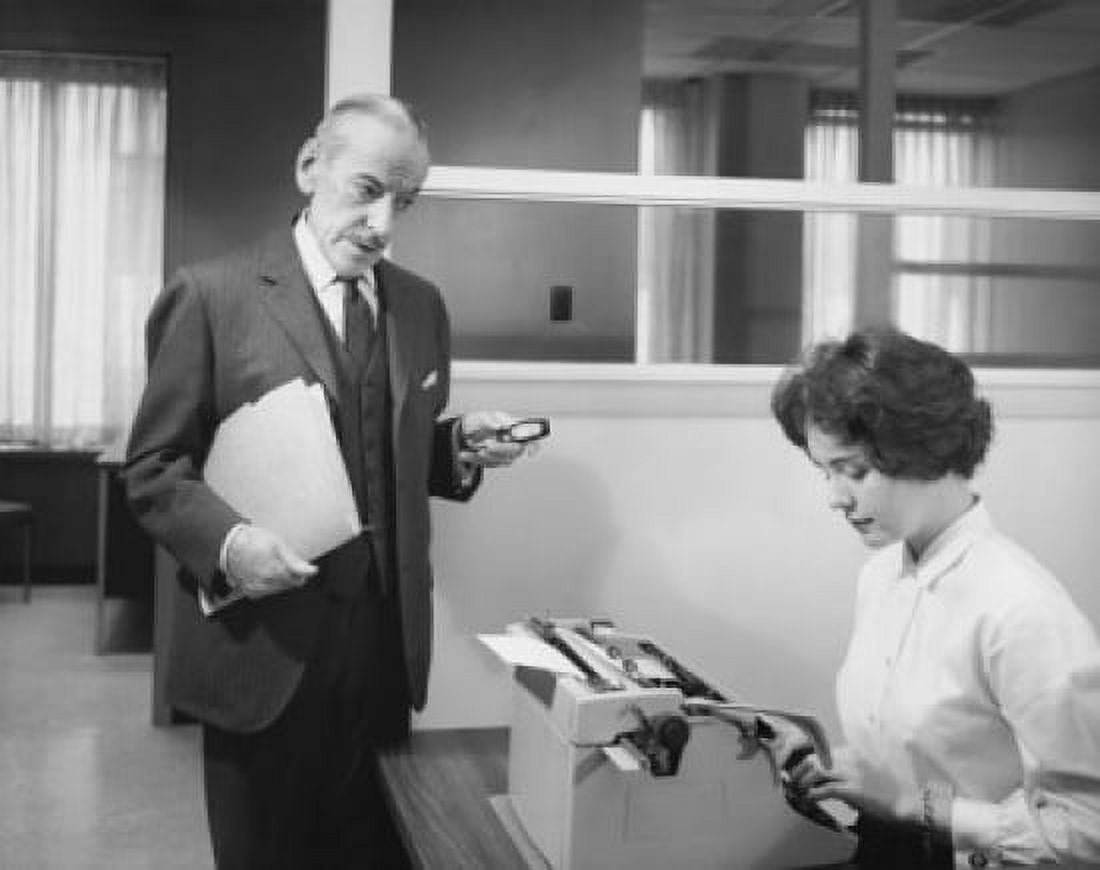 Businessman talking to his secretary Canvas Art - (24 x 36)