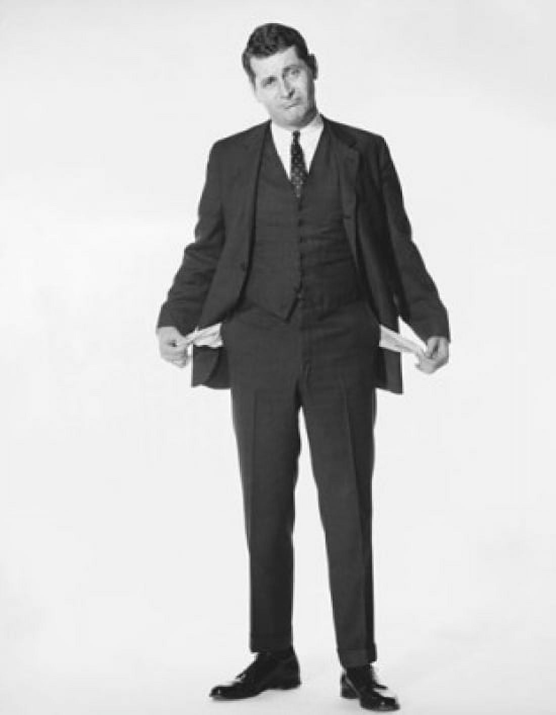 Businessman turning out his empty pockets Canvas Art - (18 x 24)