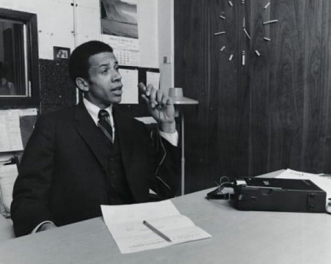 Businessman using a dictaphone Canvas Art - (18 x 24)