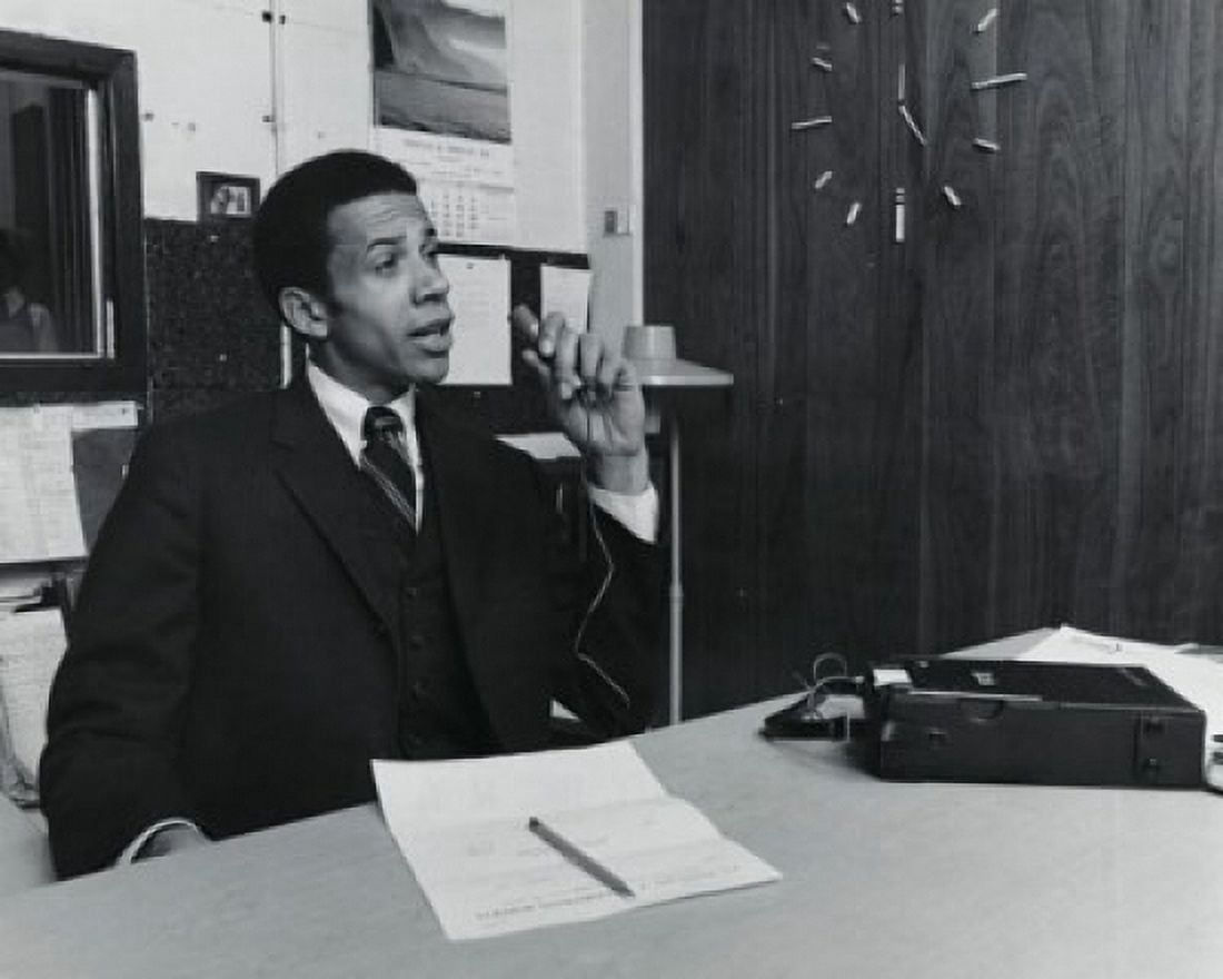 Businessman using a dictaphone Canvas Art - (24 x 36)