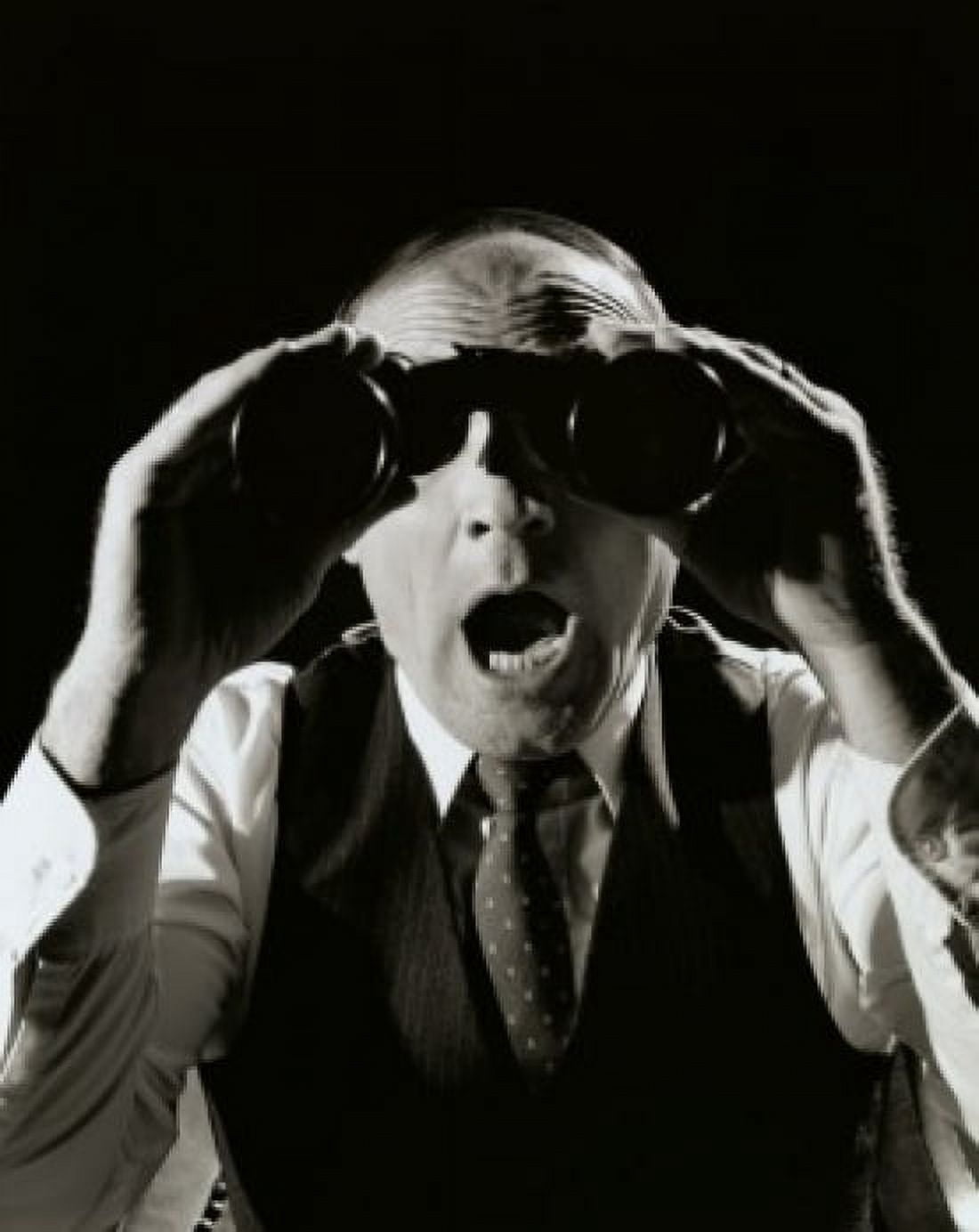 Businessman using pair of binoculars Canvas Art - (24 x 36)