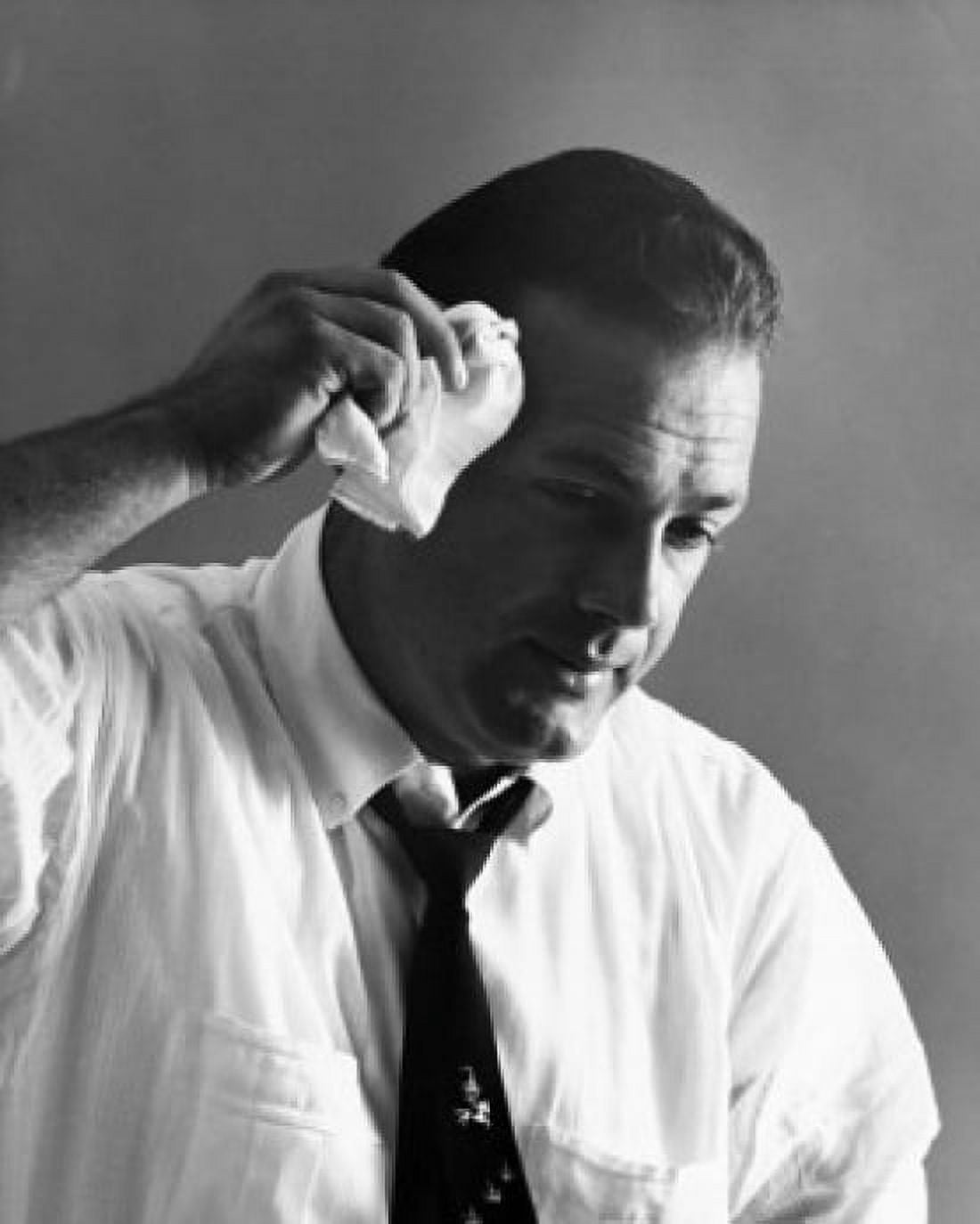 Businessman wiping sweat with a handkerchief Canvas Art - (18 x 24)
