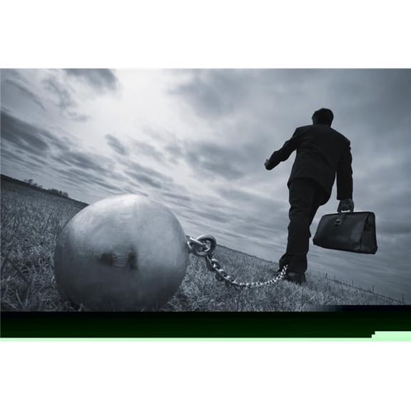Businessman with Ball & Chain Poster Print by Don Hammond, 34 x 22 - Large