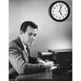 thumbnail image 1 of Businessman writing on an index card with a pen in an office Poster Print (18 x 24), 1 of 4