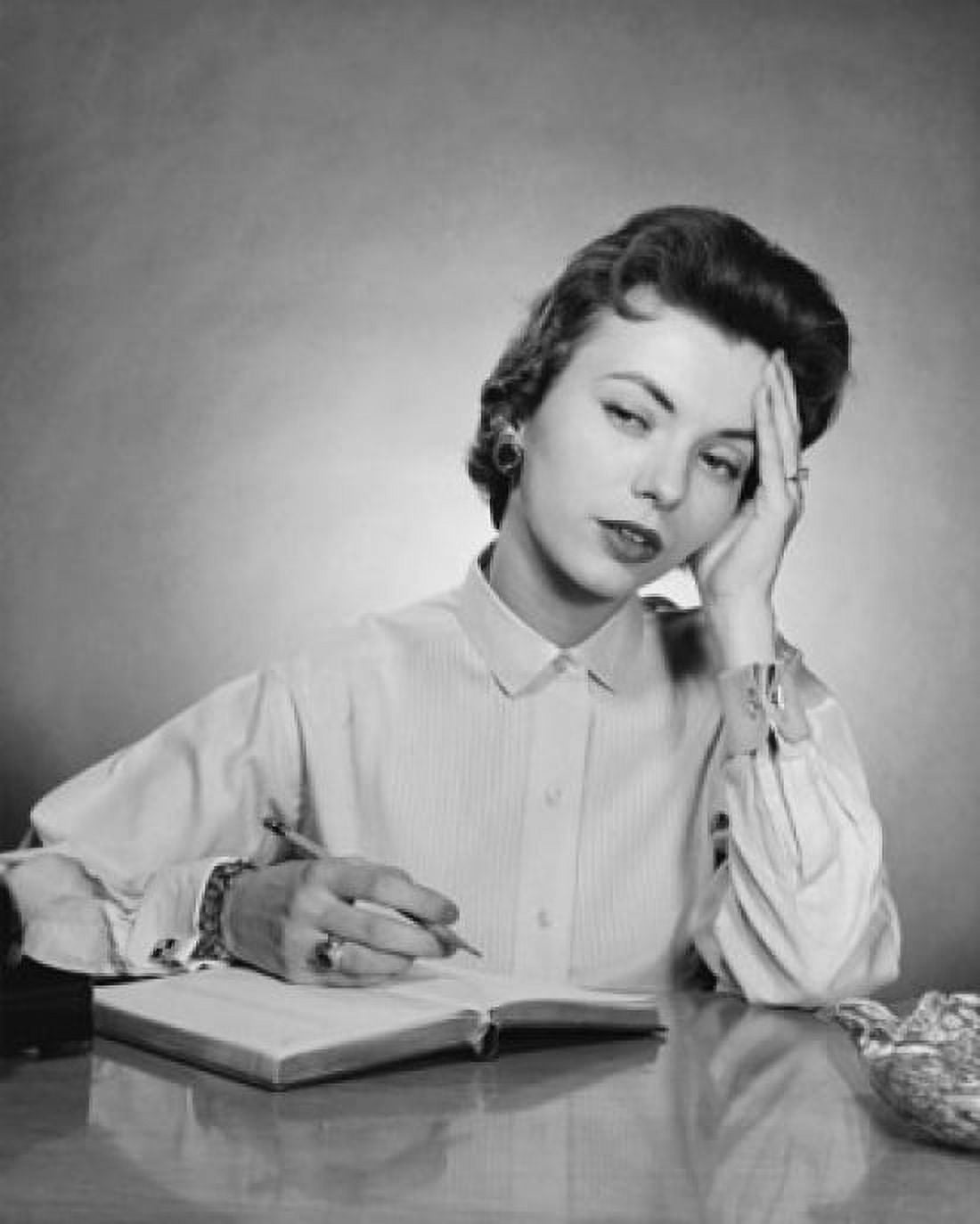 Businesswoman suffering from a headache Canvas Art - (18 x 24)
