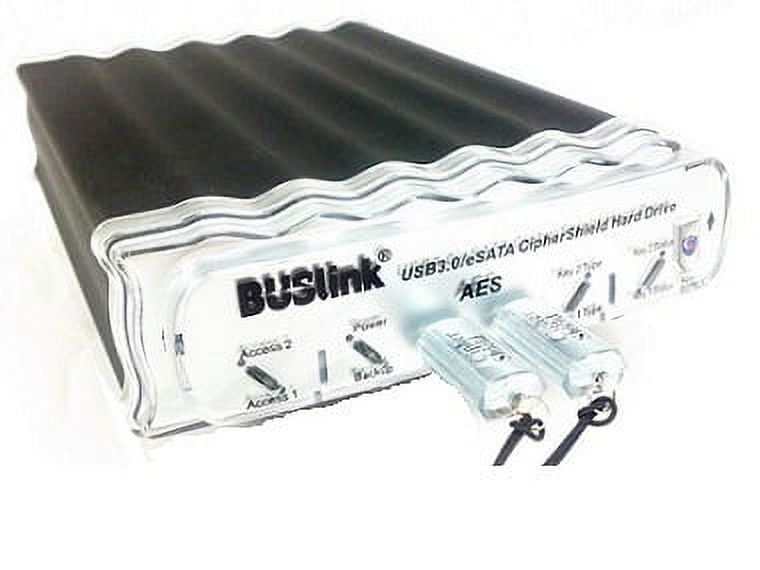 Buslink 12TB Ciphershield dual keys FIPS 140-2 512bits AES USB 3.0 / eSATA hardware encrypted external desktop hard drive
