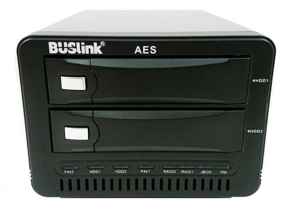Buslink 24TB Ciphershield FIPS 140-2 512bits AES 2-bays RAID USB 3.0 / eSATA hardware encrypted external hard drive