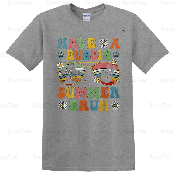 Bussin Summer Bruh End School Sunglass Retro Boys Student Fun T-Shirt Unisex, up to 5XL