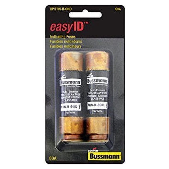 Bussmann Bussman BP/FRN-R-60ID 60 Amp EasyID Heavy-Duty Time Delay Fuse 2 Count  Residential Use, Standard Application