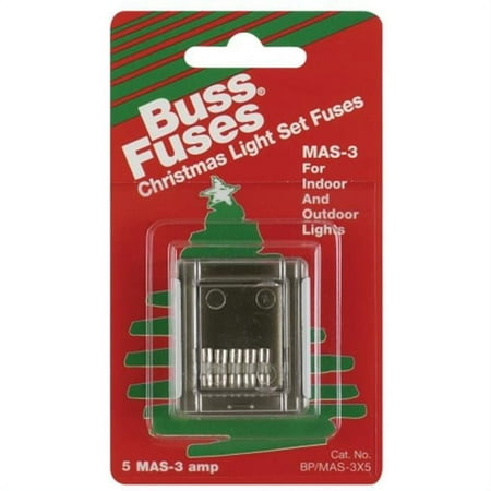 Bussman BP/MAS-3X5 3 Amp Fast Acting Holiday Light Fuses (Pack of 5)