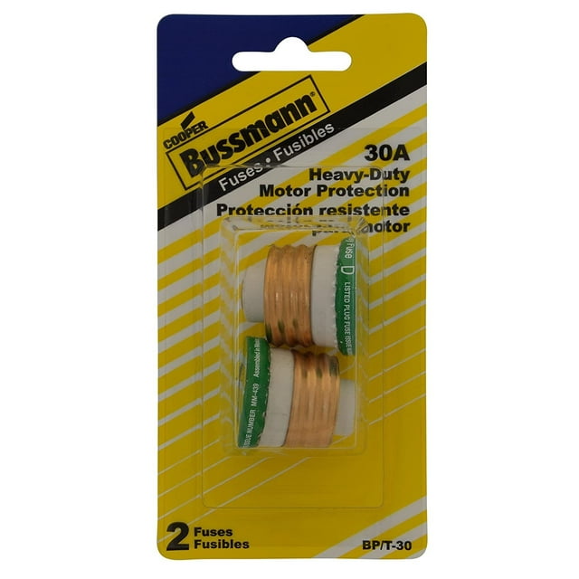 Bussman BP/T30 30 Amp DualElement TimeDelay Edison Base Plug Fuse 2