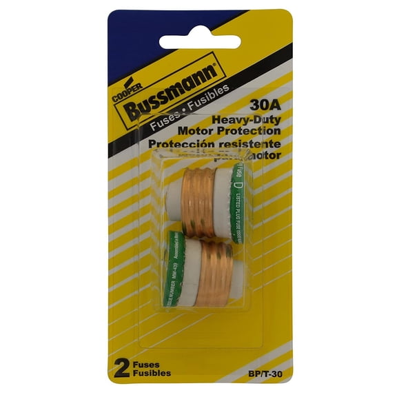 Bussman BP/T-30 30 Amp Dual-Element Time-Delay Edison Base Plug Fuse 2 Count