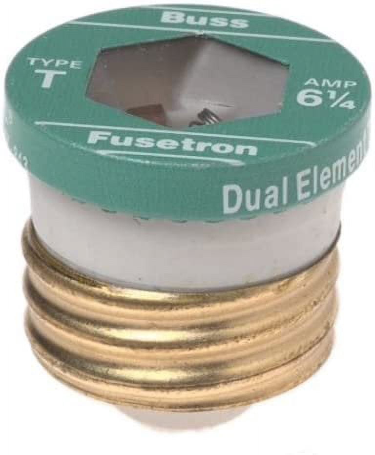Bussman BP/T-6-1/4 6-1/4 Amp Dual-Element Time-Delay Edison Base Plug ...