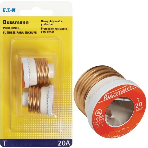 Bussmann Fuse Plug Fustron - 20 Amps - Multicolor Residential Use, Standard Application